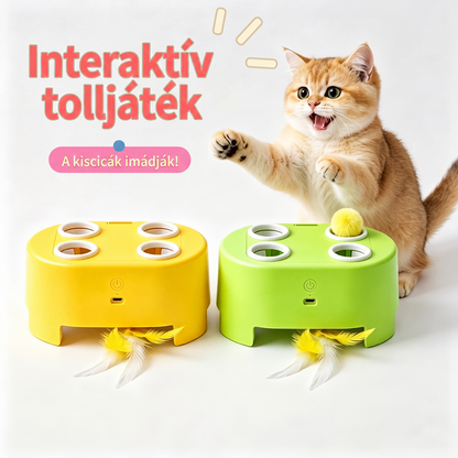 🐱 Interaktív macskajáték „Mole Whacker” – 3 játékmód, beltéri szórakozás, a macska intellektuális képességeinek fejlesztése