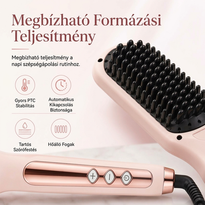 💇‍♀️ 2 az 1-ben hajvasaló-fésű LCD-kijelzővel – hajkiegyenesítés, hajcsavarás és a haj volumenének növelése. Gyors hajformázás, a hajat nem húzza! ✨🔥