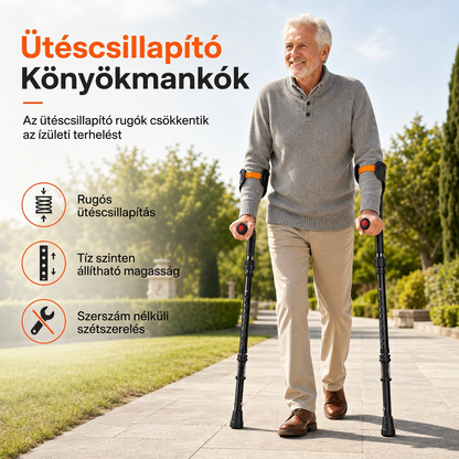 🦯 Összecsukható alkarmankó – lengéscsillapító, stabil és csúszásgátló 🦵