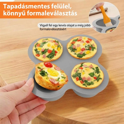 🎁 4 rekeszes szilikon tortaforma – tapadásmentes bevonattal és mosogatógépben mosható 🍰✨