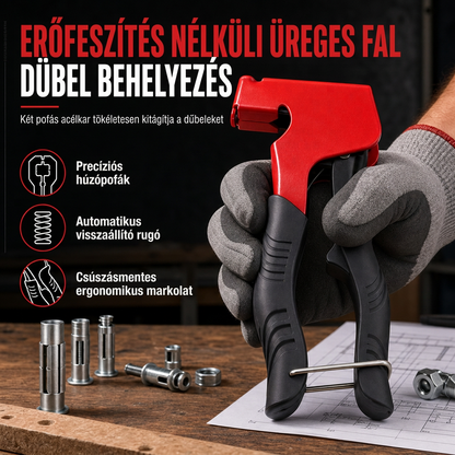 🔧 M3–M8-as üreges falankerekhez alkalmas szegecsanyás pisztoly – kovácsolt szénacélból, könnyedén biztos rögzítést biztosít 🏠