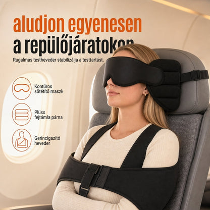 💤Utazó párna beépített memóriahabbal és 3D-s fényzáró alvómaszk készlet – a nyak tökéletes támasztásához utazás közben