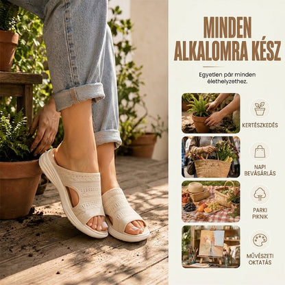 ☁️(EU 36-43) Női, lélegző kötött anyagból készült platform szandál